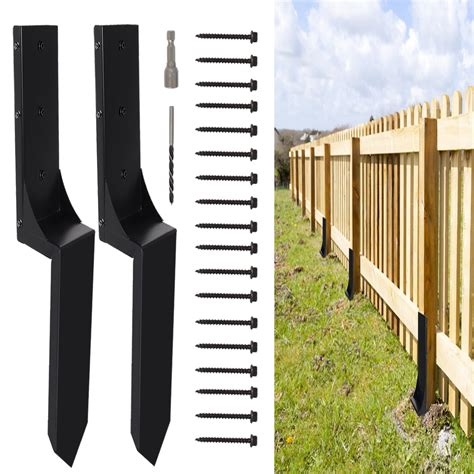 Hoqqf Fence Post Repair Kit Pack Heavy Duty Steel Fence Repair Kit