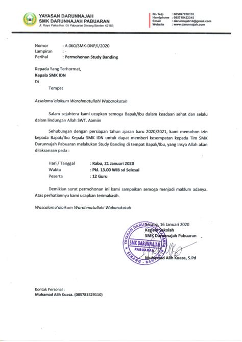 Contoh Surat Permohonan Study Banding Koleksi Gambar