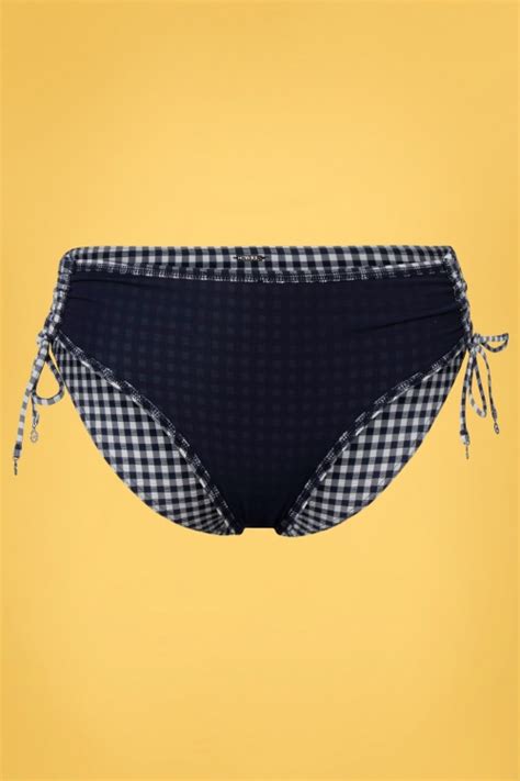 Cyell Gingham Gal High Waist Bikini Briefs En Bleu Et Blanc Acheter Chez Topvintage