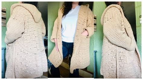 Crystal Coat Hooded Cardigan Crochet Tutorial RIGHT HANDED YouTube