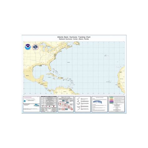 Atlantic Basin Hurricane Tracking Chart by NOAA – Pilothouse Charts