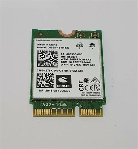 Intel Dual Band Wireless-ac 9462 WiFi Card 9462ngw With Replacement ...