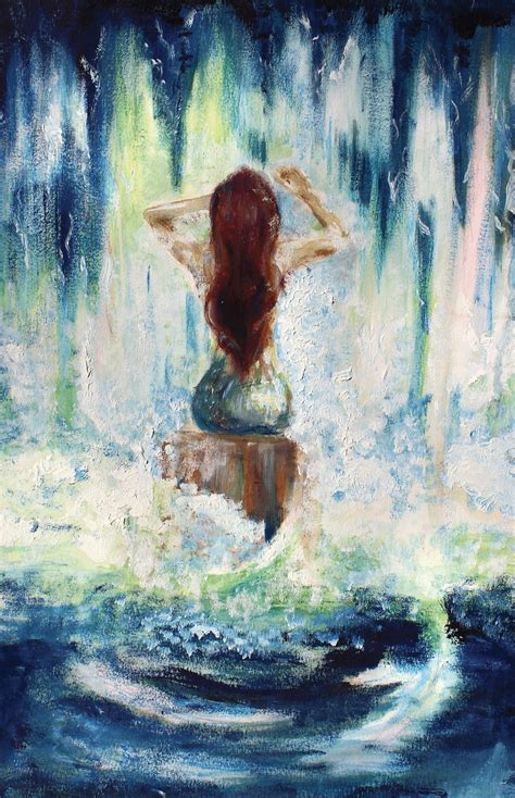 Mermaid Fantasy Art Print, Coastal Home Decor and Wall Art, Original ...