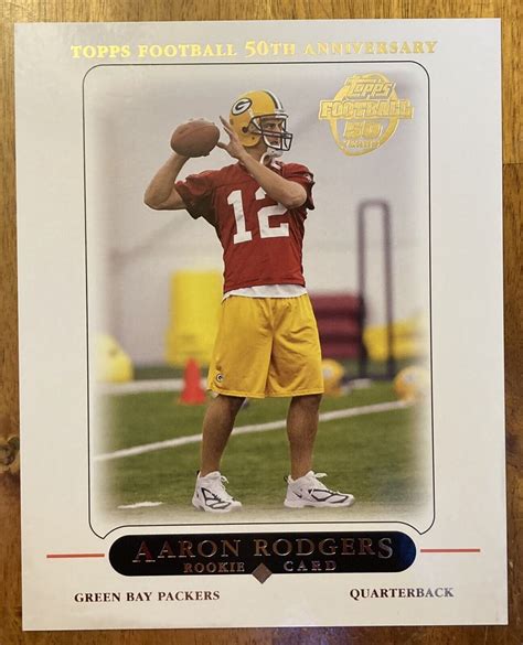 2005 Topps Football 50th Anniversary Aaron Rodgers Oversize Rookie Card