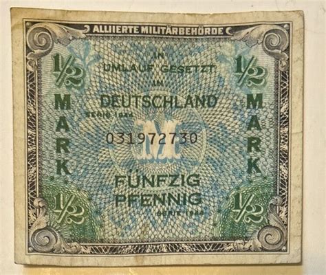 Mark Allied Occupation Currency Pfennig Note Ww Germany Ebay