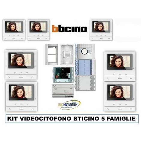 Kit Videocitofono Bticino 5 Famiglie Monitor 100V16B 344652 Cinque