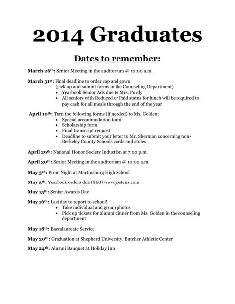 Graduation Packet - Berkeley County Schools