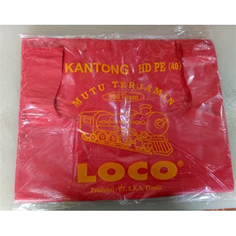 Jual Kantong Plastik Kresek Loco Merah Hdpe Tebal Ukuran Shopee