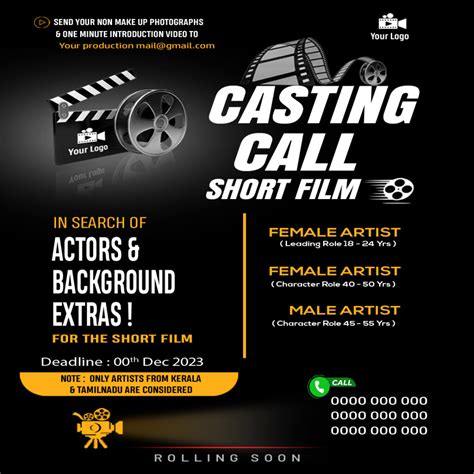 Casting Call Poster Masterbundles