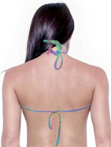 Mixed Colorful Print Halter Bikini Top