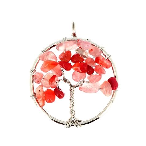 Pendentif Cornaline Cercle Arbre De Vie Artisans De Madagascar