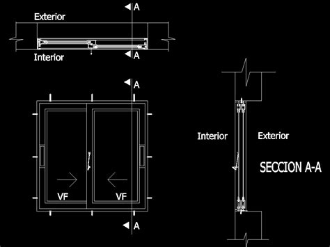 Ventana Corrediza En Autocad Descargar Cad Gratis Kb Bibliocad