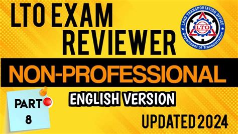 Lto Exam Reviewer English Version Non Professional Driver S License 2024 Part 8 Youtube