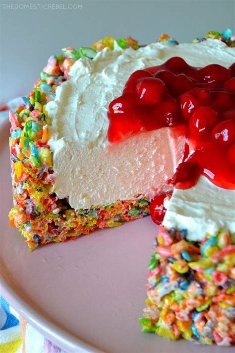 No Bake Fruity Pebbles Cheesecake The Domestic Rebel Receita