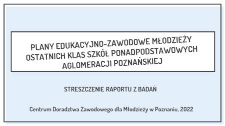 Raporty z badań Centrum Doradztwa Zawodowego dla Młodzieży Poznań