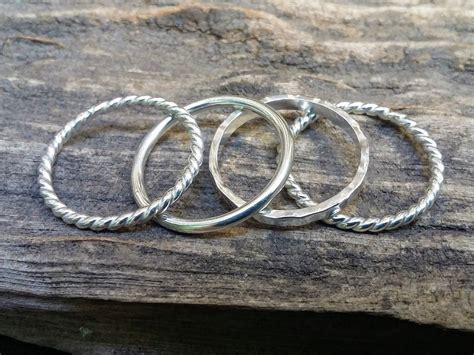 Silver Stackable Rings Argentium Silver Rings - Etsy