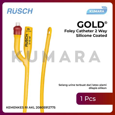 Jual RUSCH Foley Catheter 2 Way GOLD Latex Silicone Coated Selang