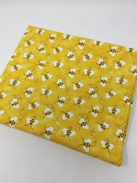 Yellow Bee Fabric Bumble Bee Honey Bees Fabric By The Yard Etsy