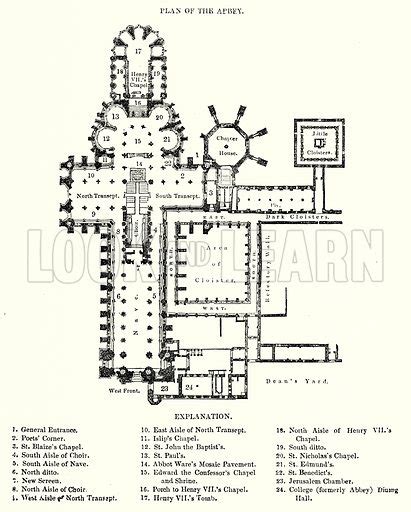 Plan Of Westminster Abbey Stock Image Look And Learn