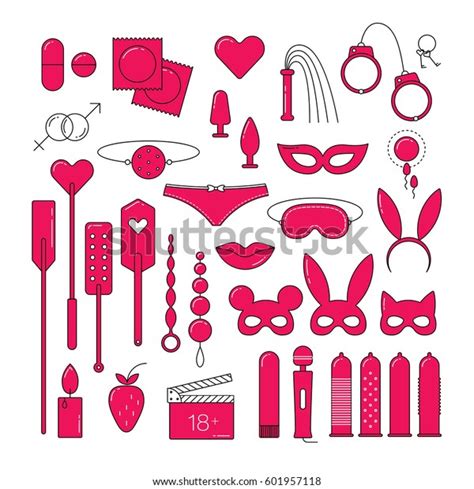 Bdsm Sex Set Icons Linear Design 库存矢量图（免版税）601957118