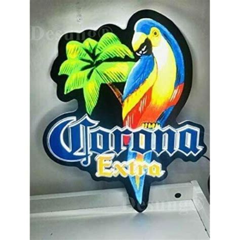 Corona Extra Parrot Palm Tree D Led Neon Sign Lamp Light