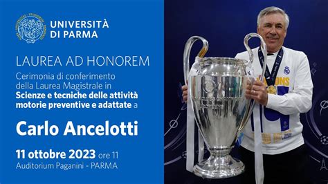 Laurea Ad Honorem Carlo Ancelotti Auditorium Paganini Parma Youtube