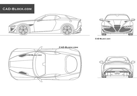 Alfa Romeo Giulia Swb Zagato Dwg Drawing