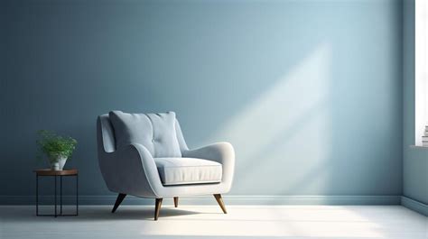 Premium AI Image | gray armchair in blue living room with copy space