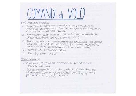 Appunti Comandi Di Volo Impianti E Sistemi Aerospaziali A A