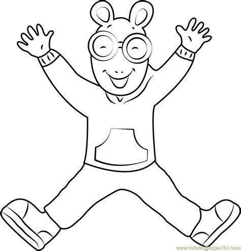 Arthur So Happy Coloring Page For Kids Free Arthur Printable Coloring