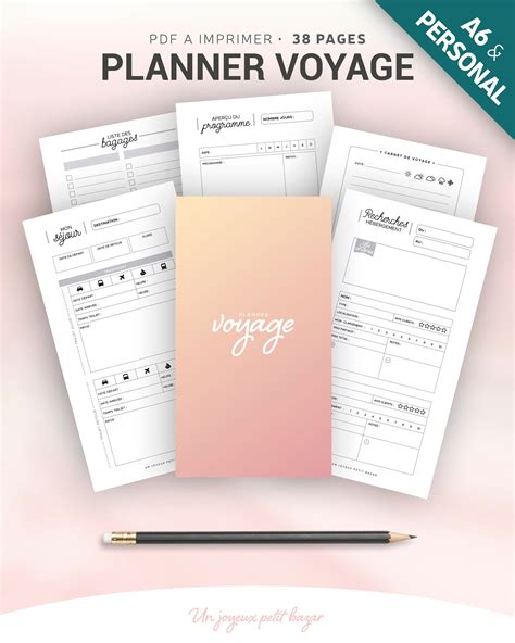 Planner Carnet De Voyage Imprimer Pour Organiser Les S Jours Et Les