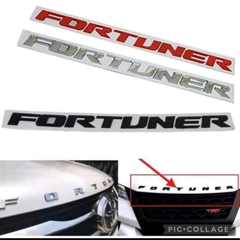 Jual Emblem Kap Mesin Hood Emblem Tulisan Fortuner Shopee Indonesia