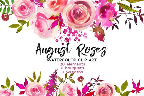 August Flowers Clip Art