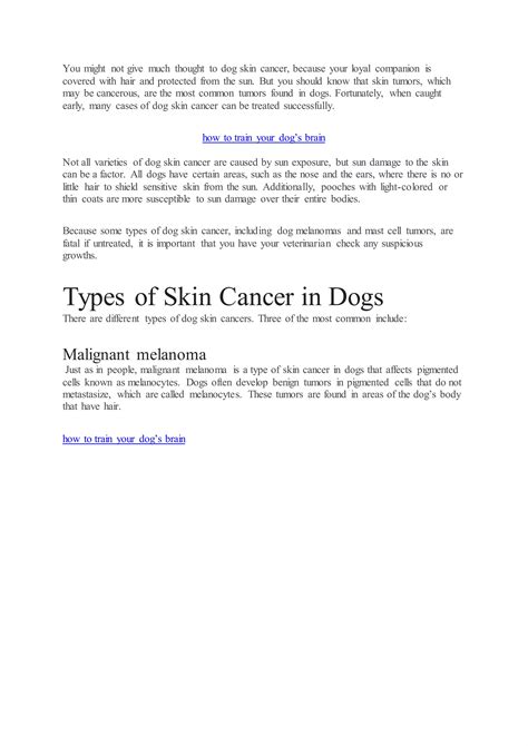 Dog skin cancer types, signs, and treatments | PDF