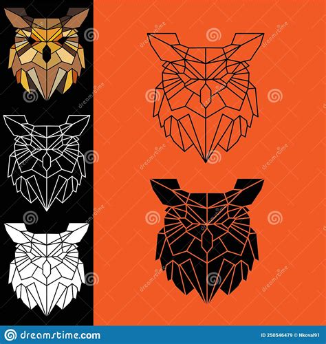 Owl Geometric Head Scandinavian Style Vector Illustration Stock Vector Illustration Of