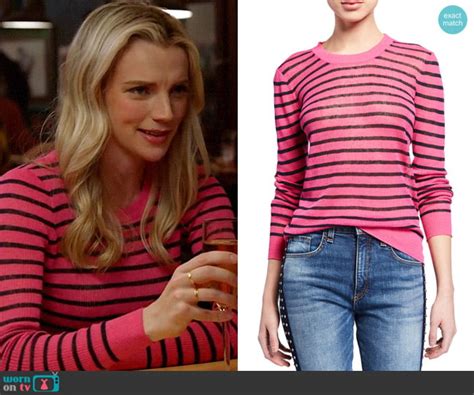 Wornontv Sylvies Pink Striped Sweater On Chicago Fire Kara Killmer