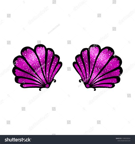 Mermaid Seashell Bra Bikini Costume Stock Illustration Shutterstock
