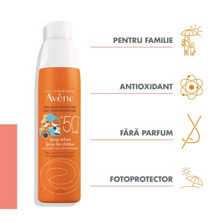 Spray Protectie Solara Pentru Copii Cu SPF50 200 Ml Aven Farmacia