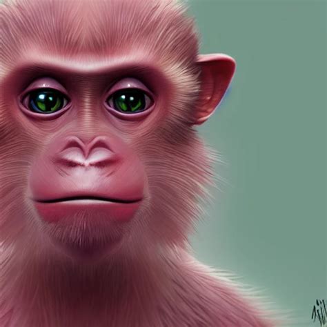 Pink Monkey Toon Intricate Digital Painting Artstation Intr