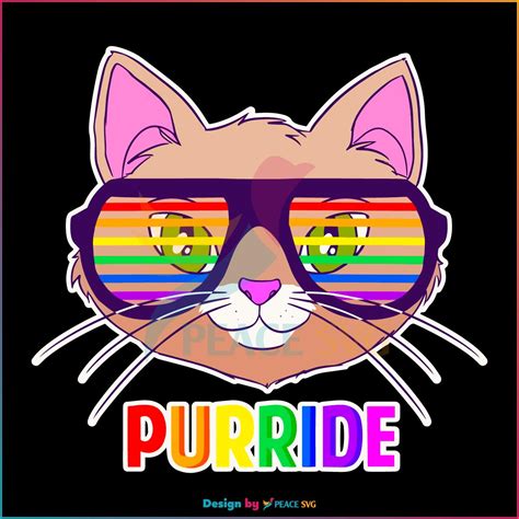 Free Purride Gay Pride Cat LGBTQ SVG Graphic Design Files PeaceSVG