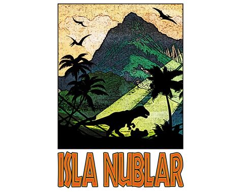 Isla Nublar Travel Poster Jurassic Park Etsy