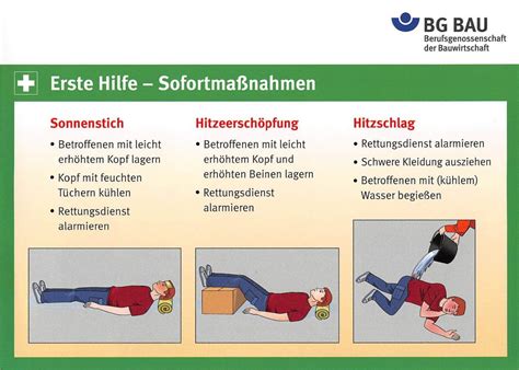 Erste Hilfemaßnahmen bei Sonnenstich Hitzschlag Hitzeerschöpfung