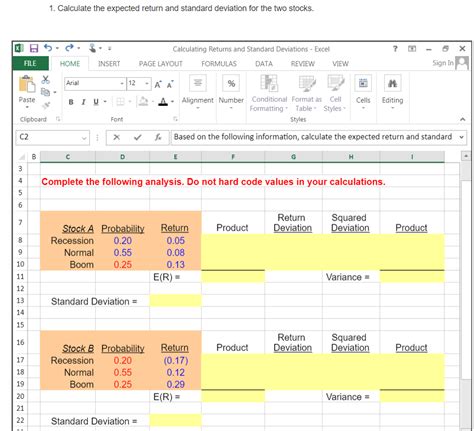 Solved 1 Calculate The Expected Return And Standard Chegg