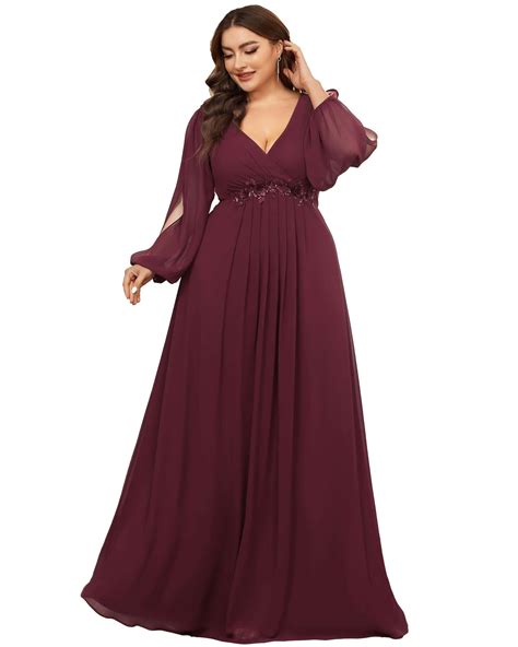 Burgundy Evening Dress For Formal Event