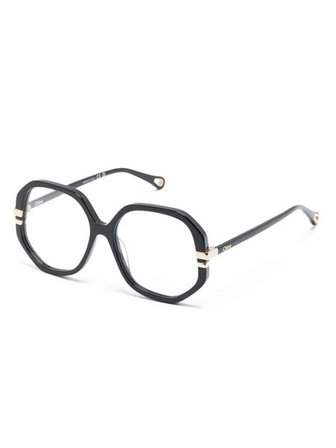 Chloé Eyewear Logo Debossed Square Frame Glasses Farfetch