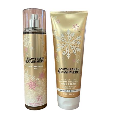 Bath And Body Works Snowflakes And Cashmere Fragrance Mist And Body Cream