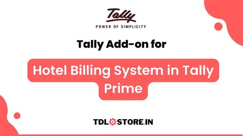 Tdl For Hotel Billing System In Tally Prime Hotel Billing Software