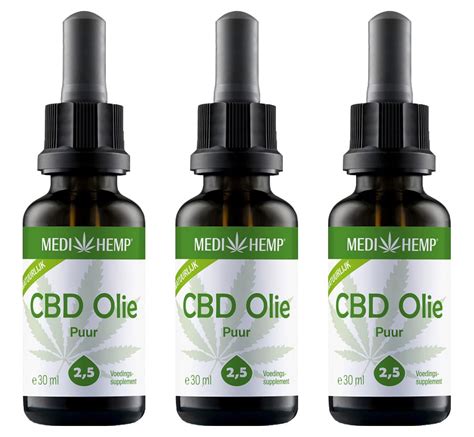 MediHemp CBD Olie Puur 2 5 CBD Voordeelpakket 3x 30ml Hempishop