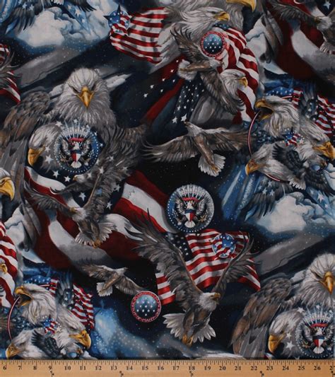 Cotton Bald Eagles Birds Patriotic Usa United States America American