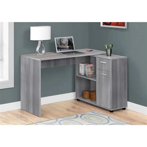 Ripley ESCRITORIO ESQUINERO ISSCO COLOR GRIS 1 PUERTA 1 CAJÓN TU MESITA